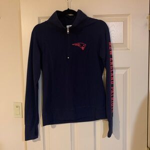 Pink Victoria’s Secret New England Patriots Blue/Red 1/4 Zip Pullover Top sz M